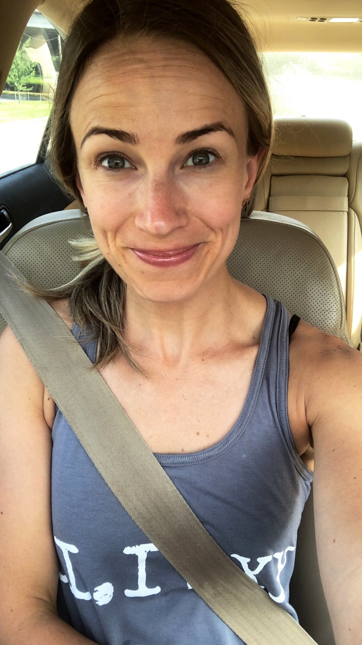 TeriLyn Adams showing her face before using the Beautycounter Overnight Resurfacing Peel
