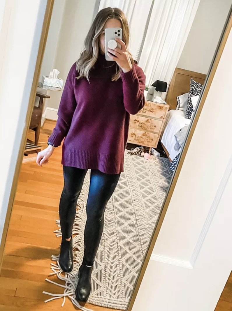 panx faux leather leggings | February Outfit Roundup