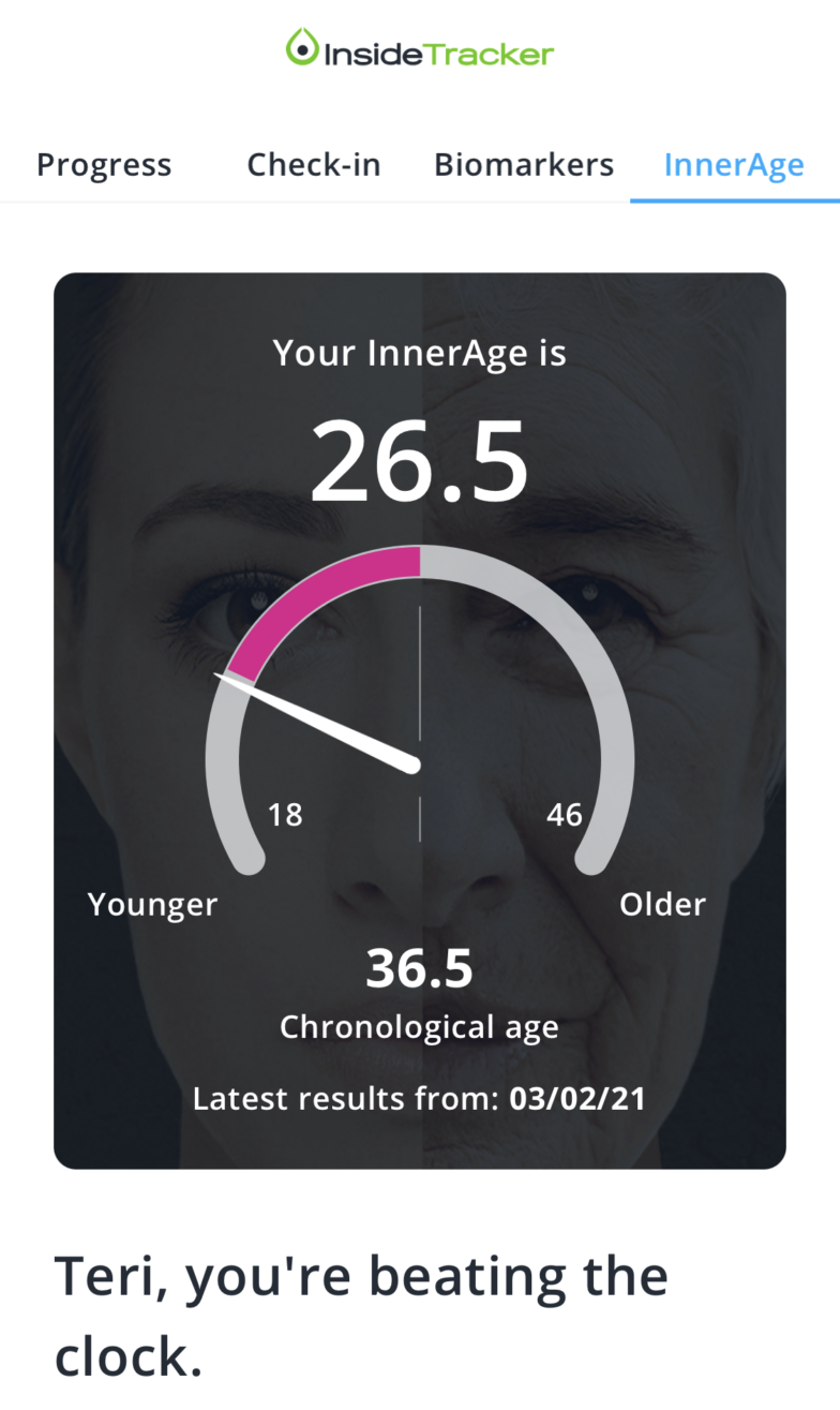 screenshot of the InnerAge page for InsideTracker review