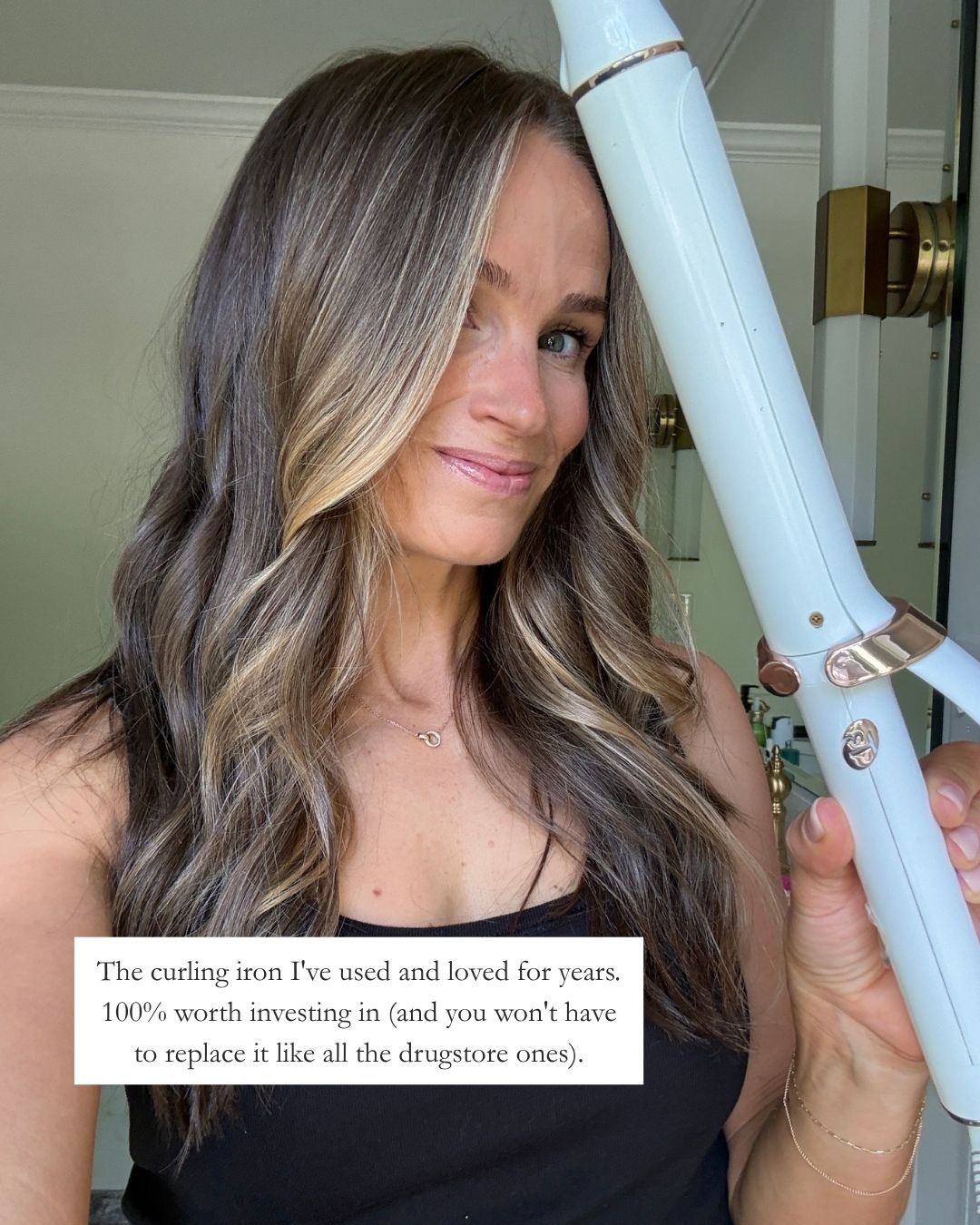 TeriLyn Adams with T3 curling iron for Amazon Prime Beauty deals