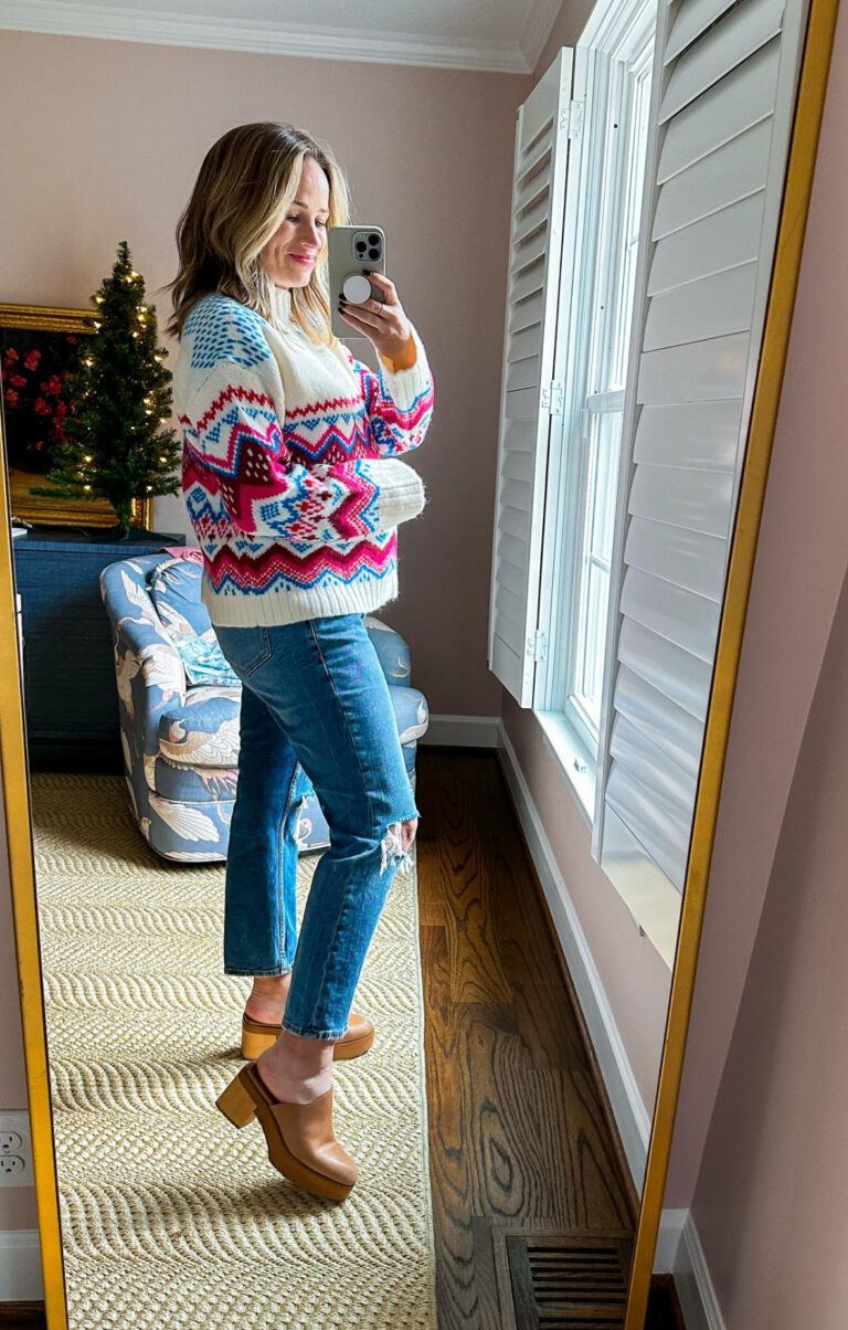 The Cutest Fair Isle Christmas Sweater under $50 | TeriLyn Adams