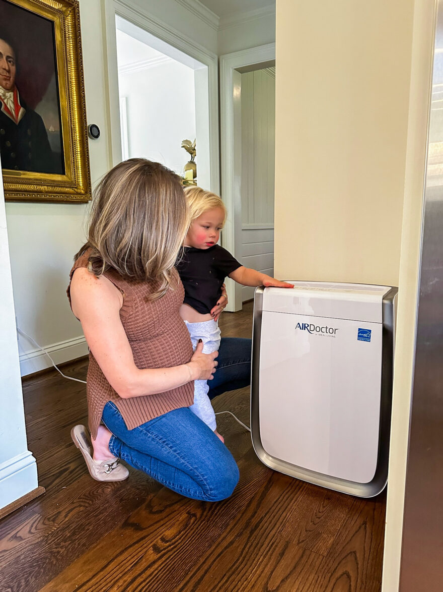 woman with her son using AirDoctor Purifier 
