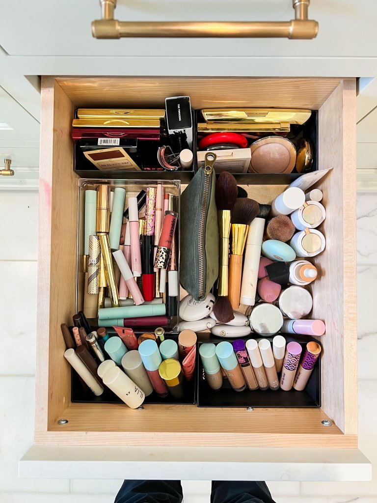 organized makeup storage
