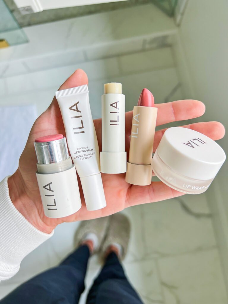 top view of ILIA Makeup products for a Review