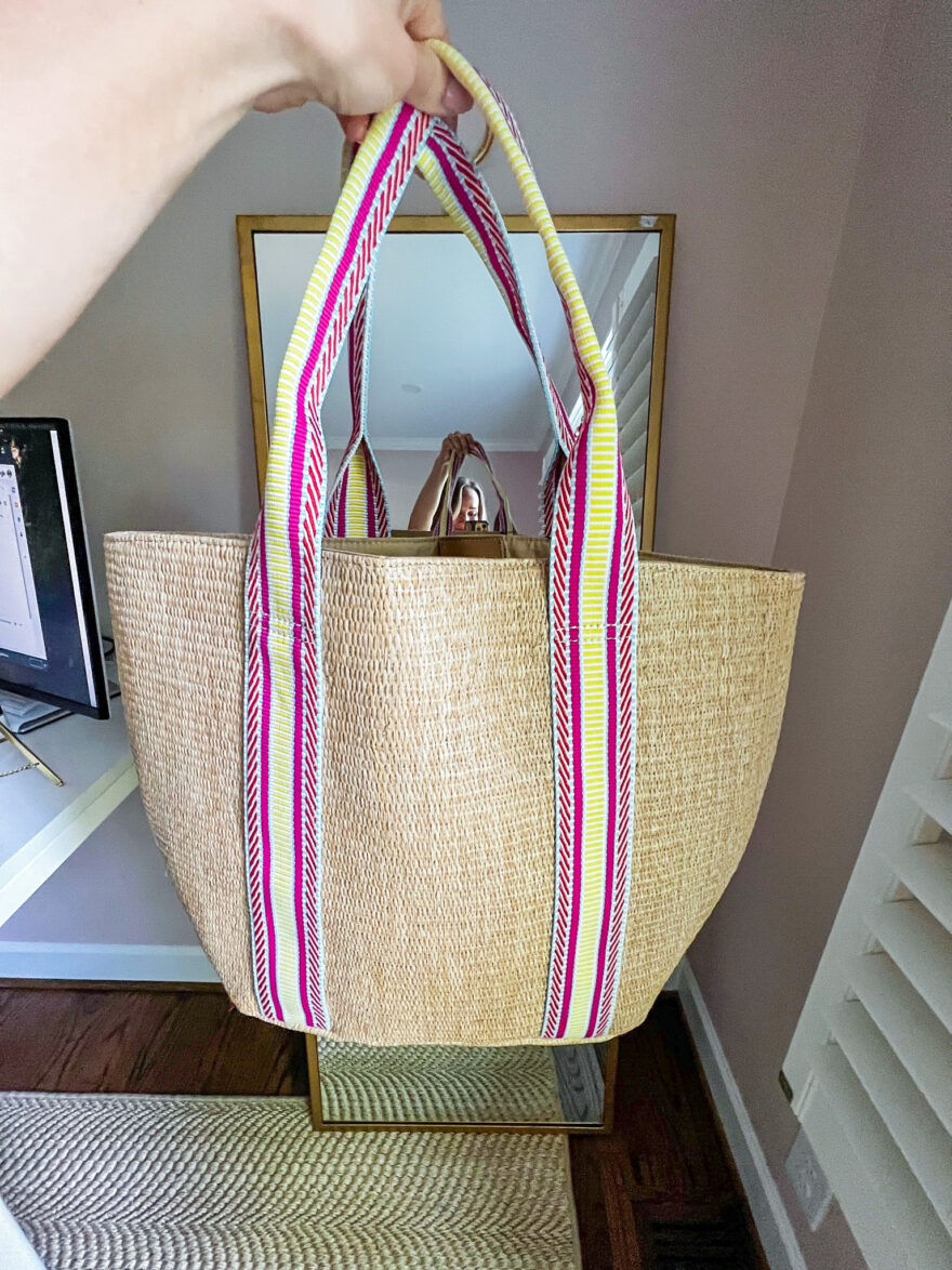 Tracy Large Canvas Straw Tote one of the Beach Essentials