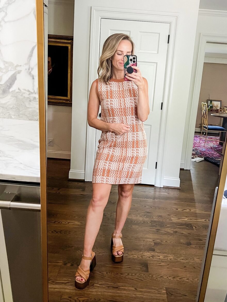TeriLyn Adams in a wavy check sweater minidress from nordstrom