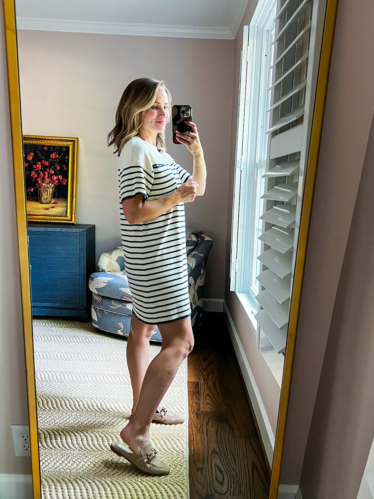 TeriLyn Adams wearing Striped T-Shirt Dress
