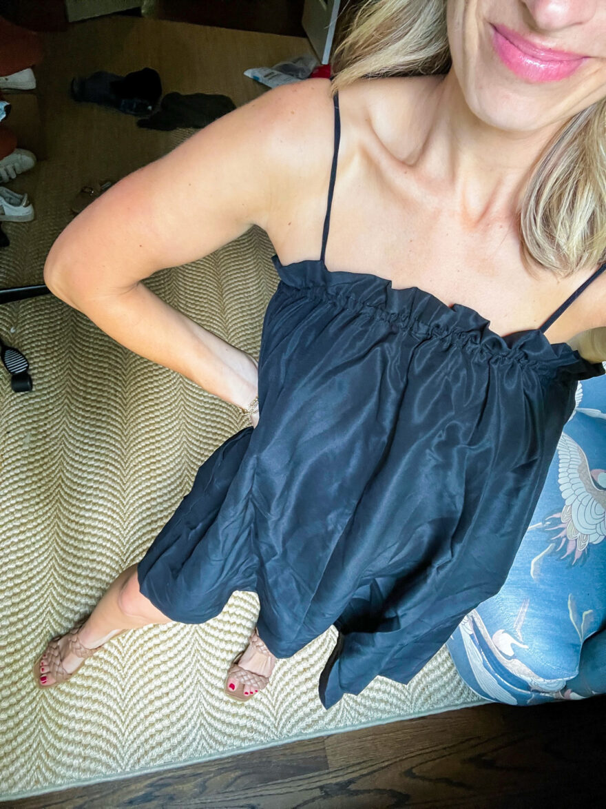 TeriLyn Adams wearing Spaghetti Straps Sleeveless Mini Dress from Amazon Fall Fashion
