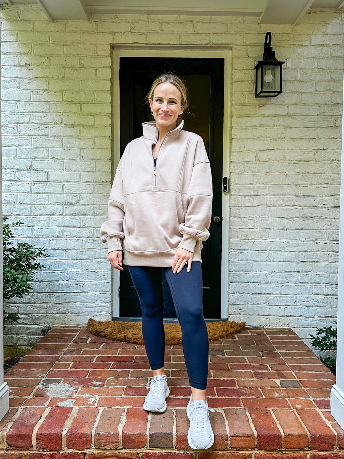 TeriLyn Adams wearing Half Zip Oversized Sweatshirt 