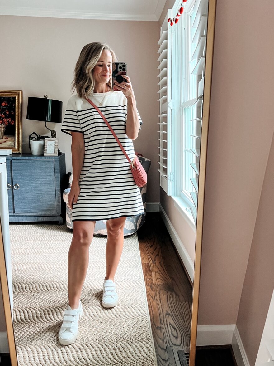  TeriLyn Adams wearing Sneakers to Wear with Dresses in stripes 