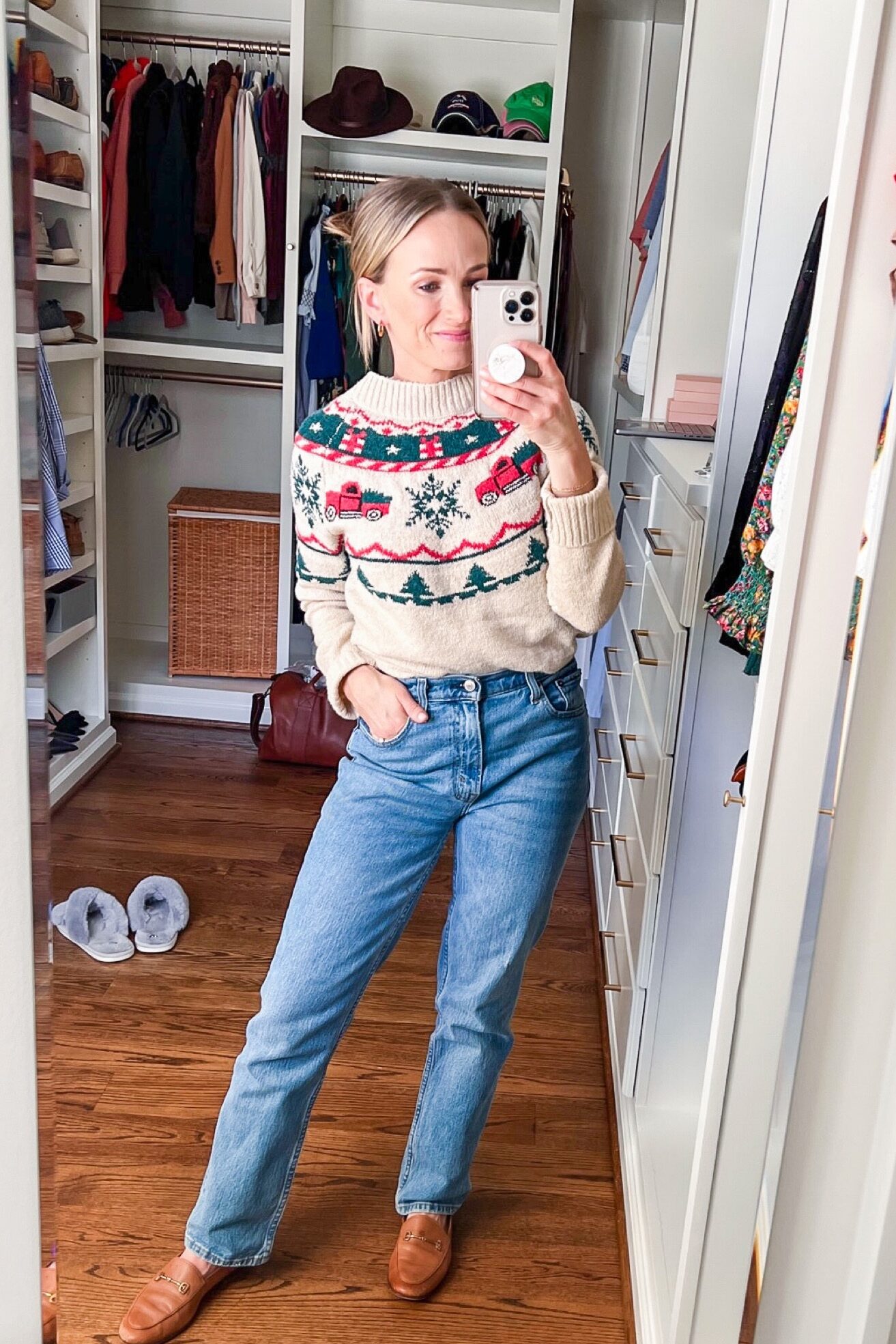 TeriLyn Adams wearing sweater and Sam Edelman Loraine Loafers from her Picks from the ShopBop Sale