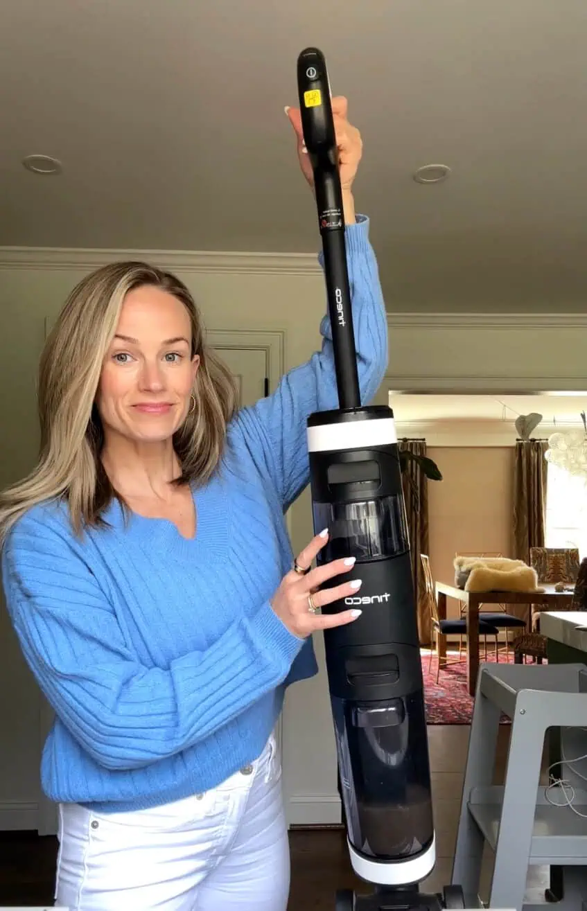 Woman holding Tineco from Amazon spring sale