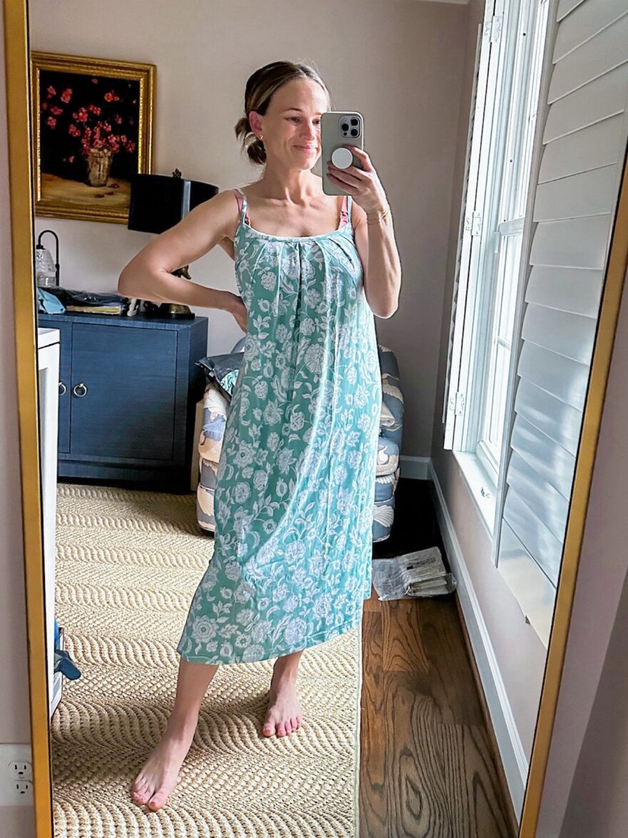 TeriLyn Adams in dreamknit nightgown from Lake pajamas