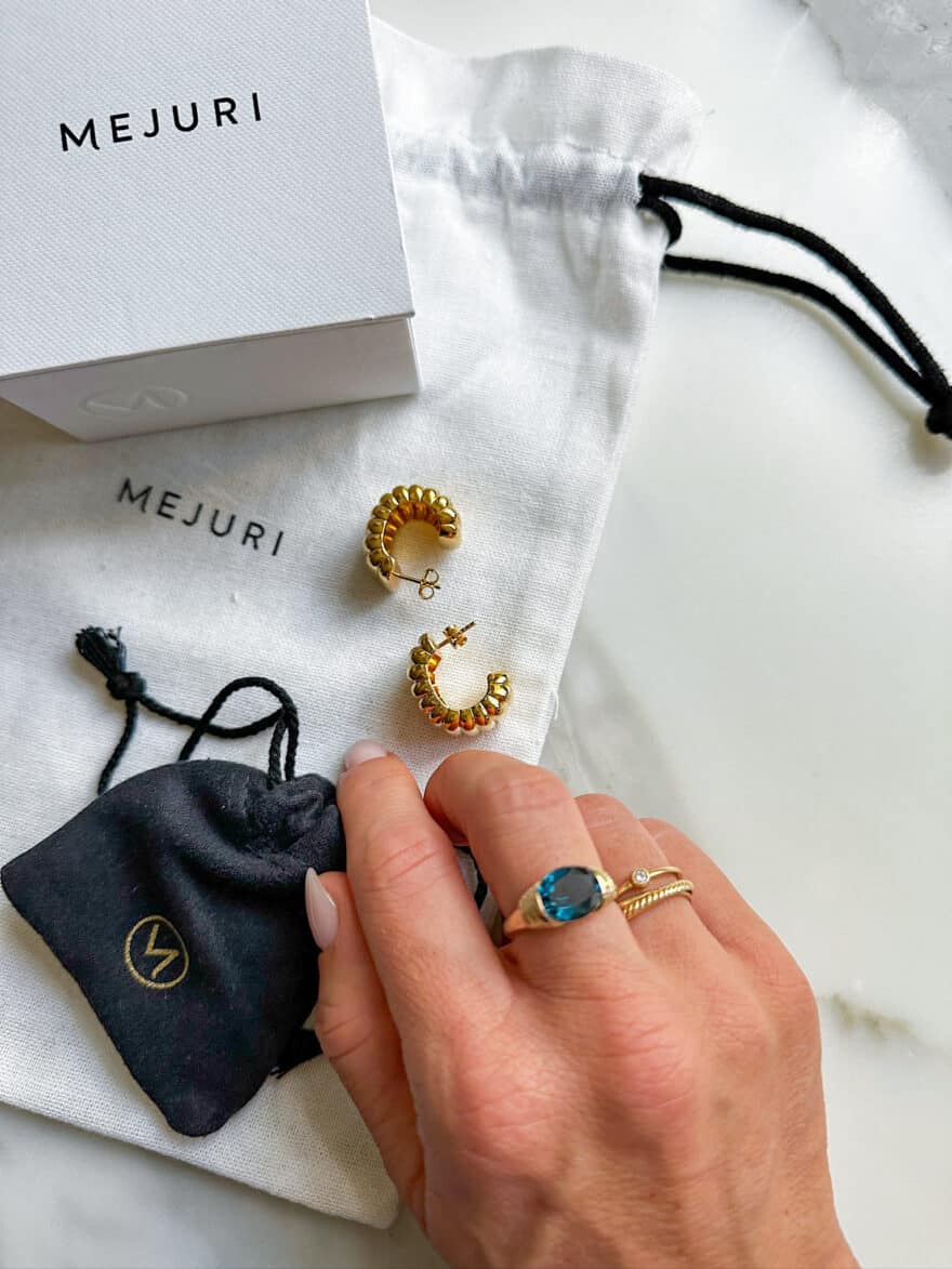 Mejuri earrings and rings