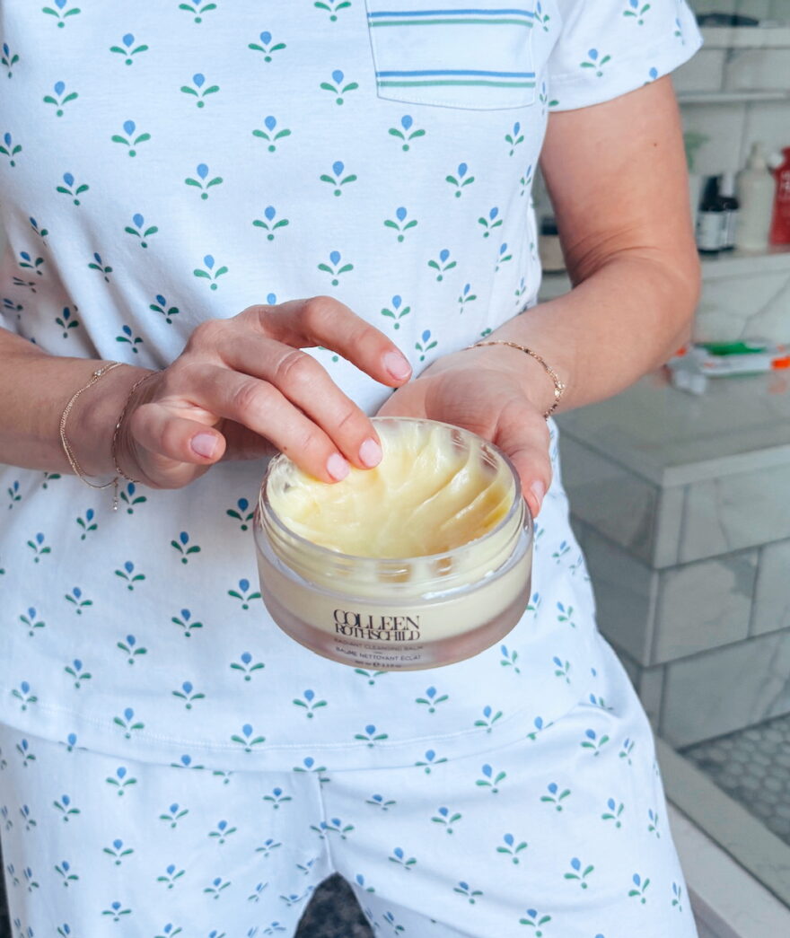 Woman using Colleen Rothschild cleansing balm