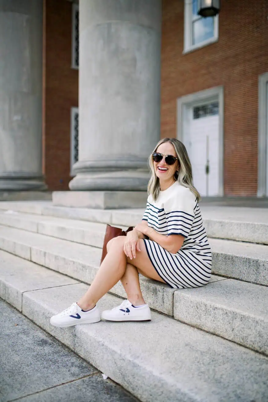 What Sneakers to Wear with Dresses  (my 3 go-to pairs and how to style)