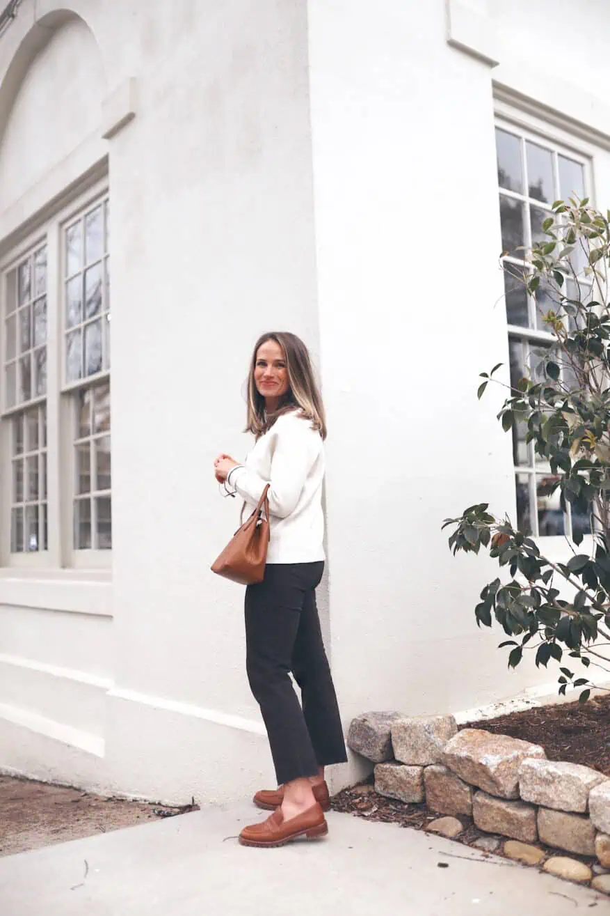 Woman wearing Madewell Corinne Loafer