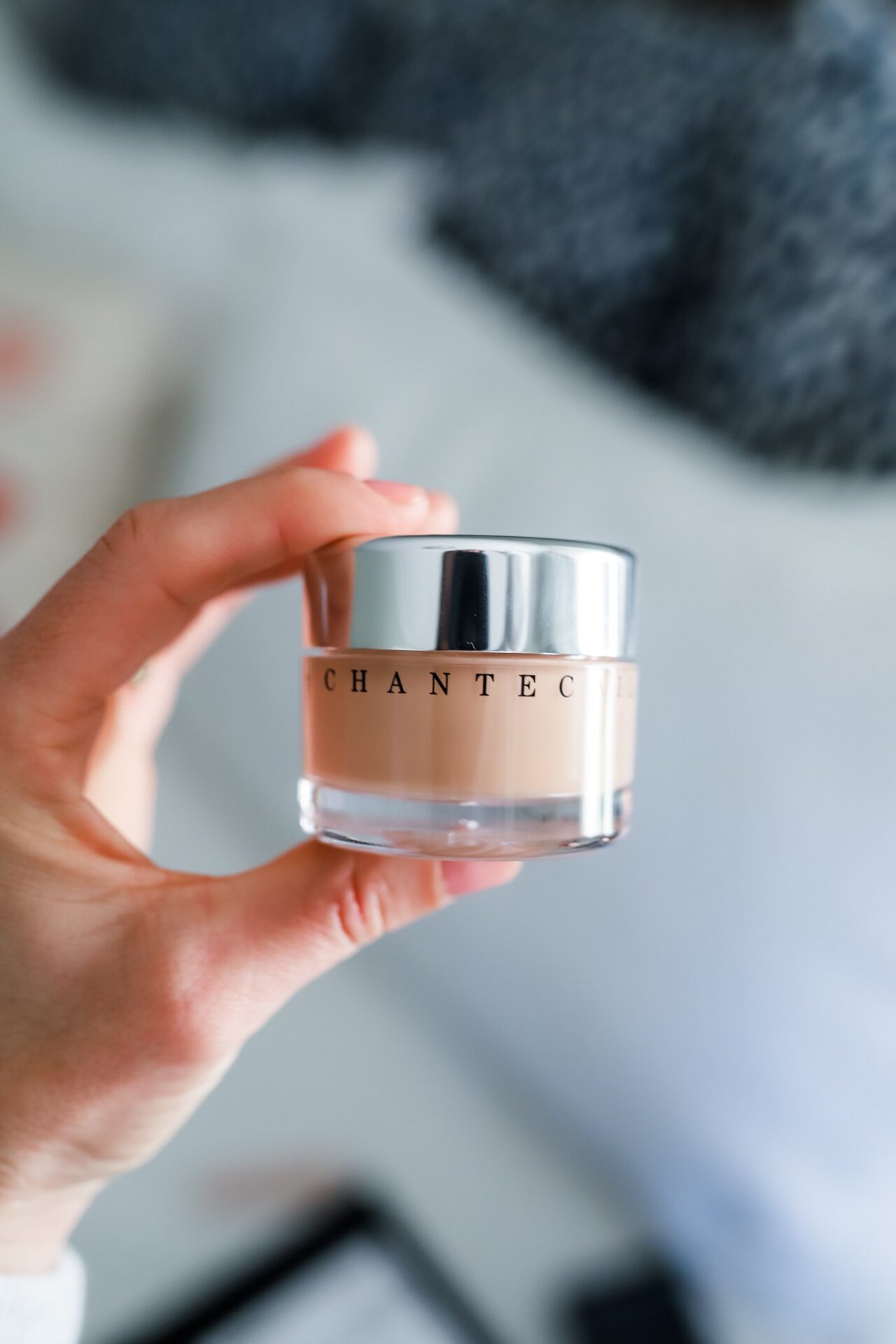 TeriLyn Adams holding Chantecaille Future Skin Foundation jar
