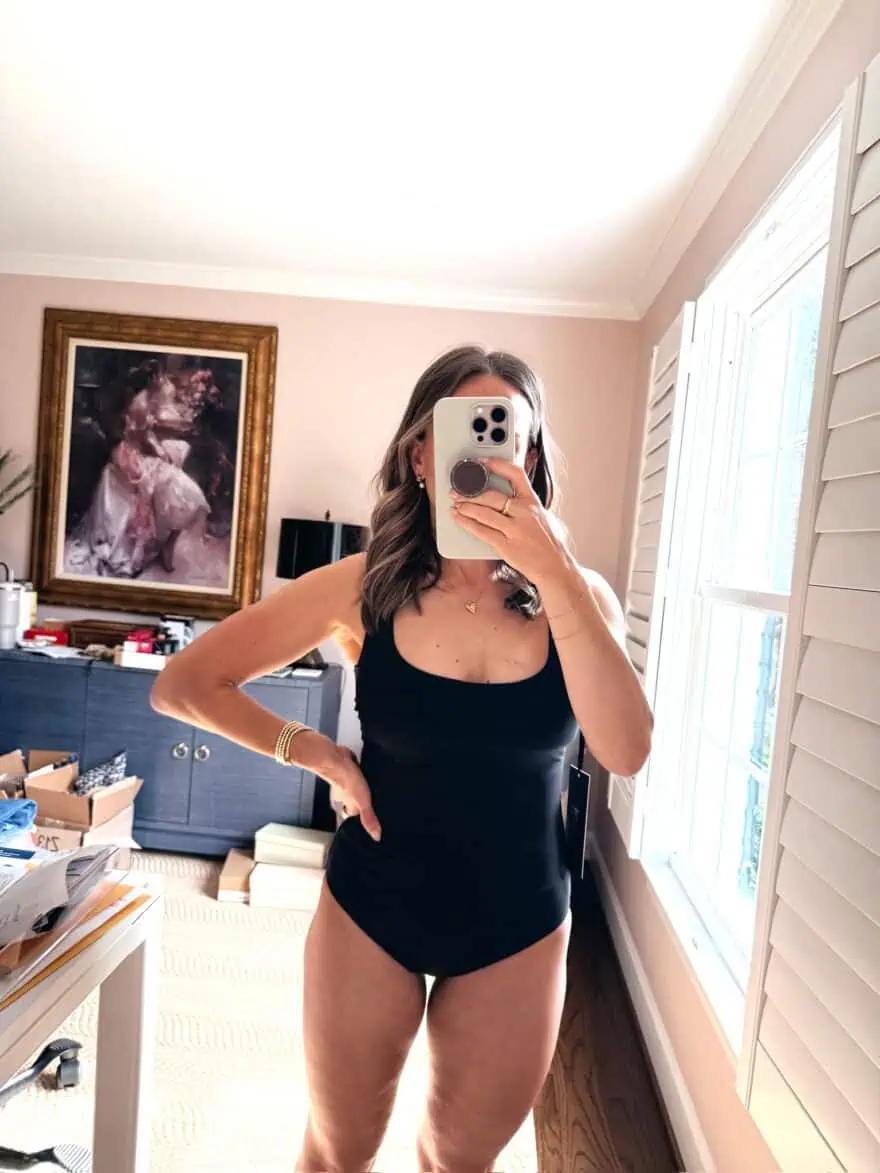 Woman wearing Stylest DreamSculpt Square Neck One Piece