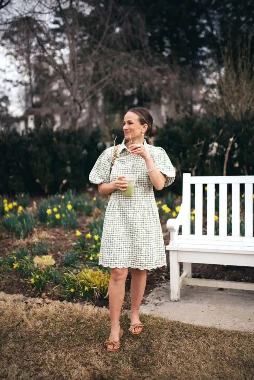 women in spring dress and sandals