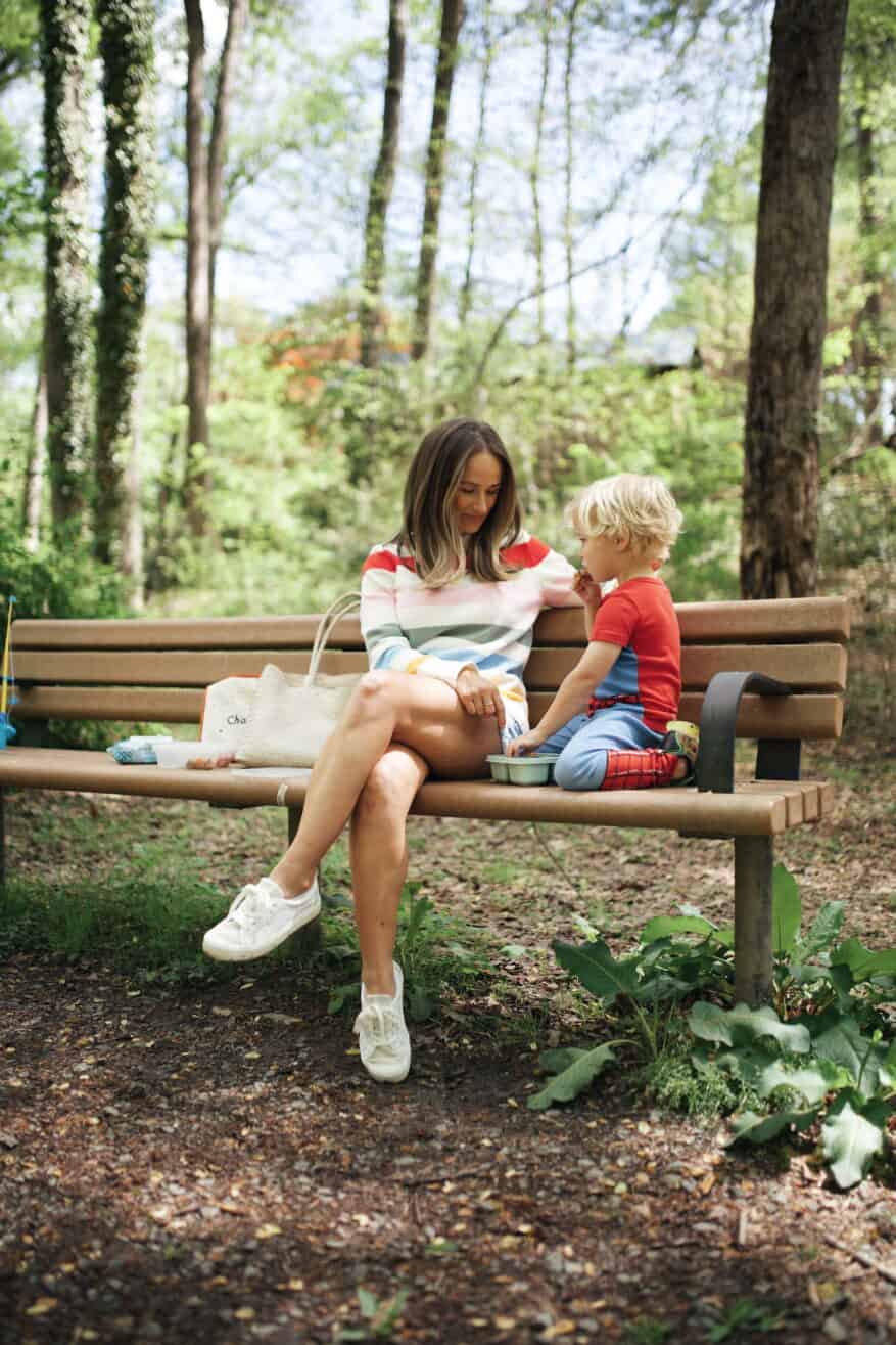 Woman with son and the best mom purse
