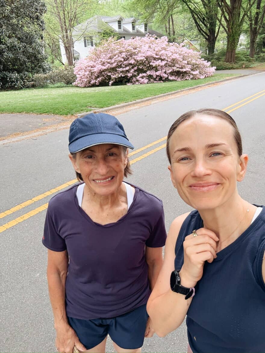 Two women taking a selfie during a walk