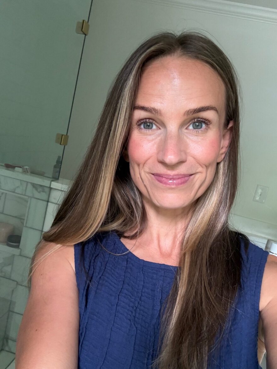 eriLyn Adams smiling with a soft, natural cream blush flush on her cheeks
