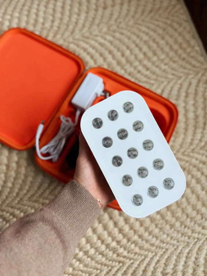 Woman taking Lumebox from case