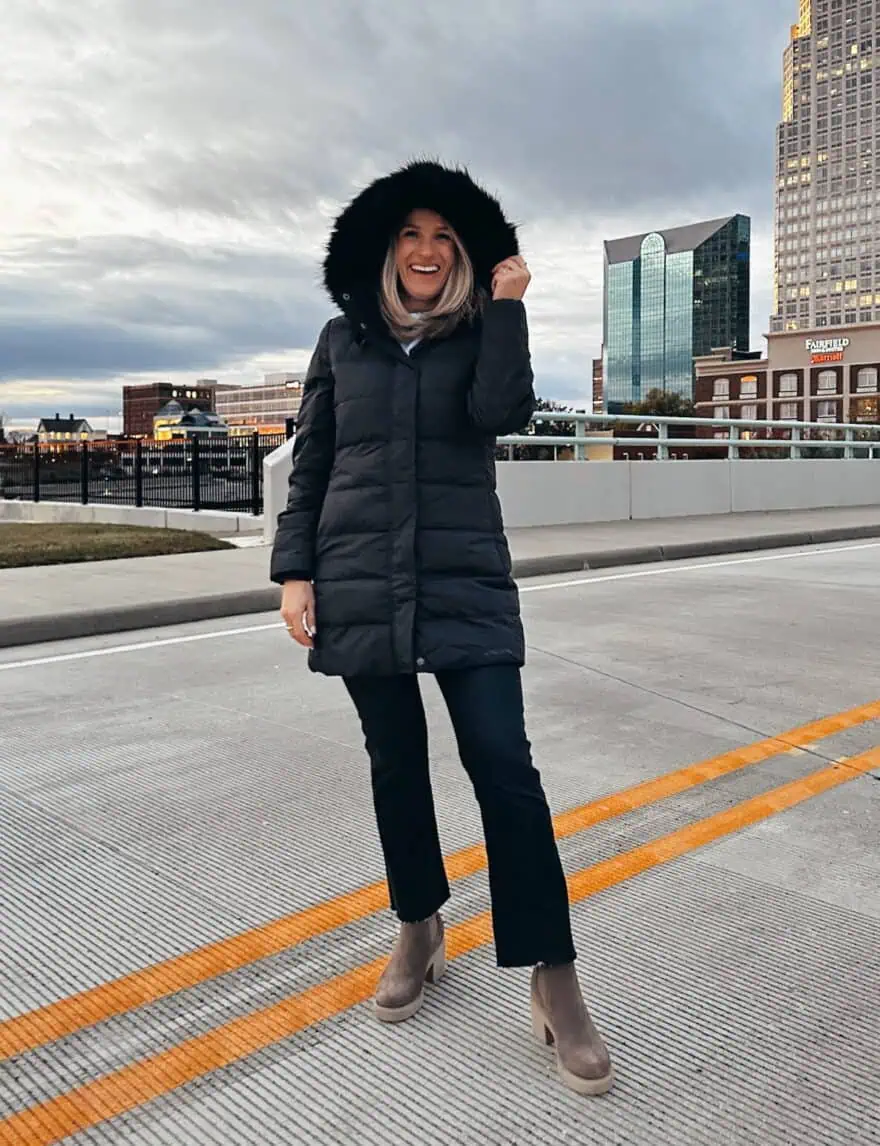 TeriLyn Adams wearing Land's End winter coat