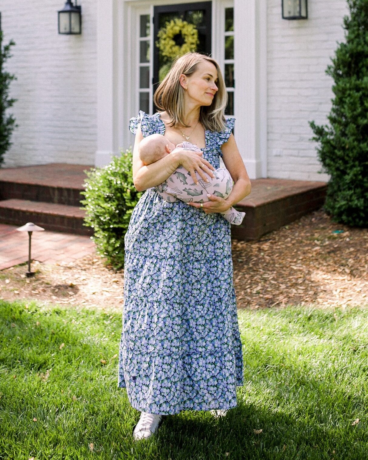 TeriLyn wearing Hill House Ellie Nap Dress graduation outfit for moms