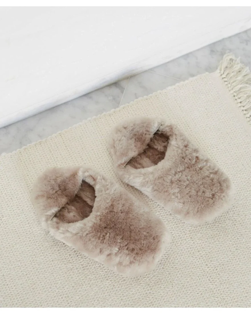 Taupe shearling Moroccan product shot