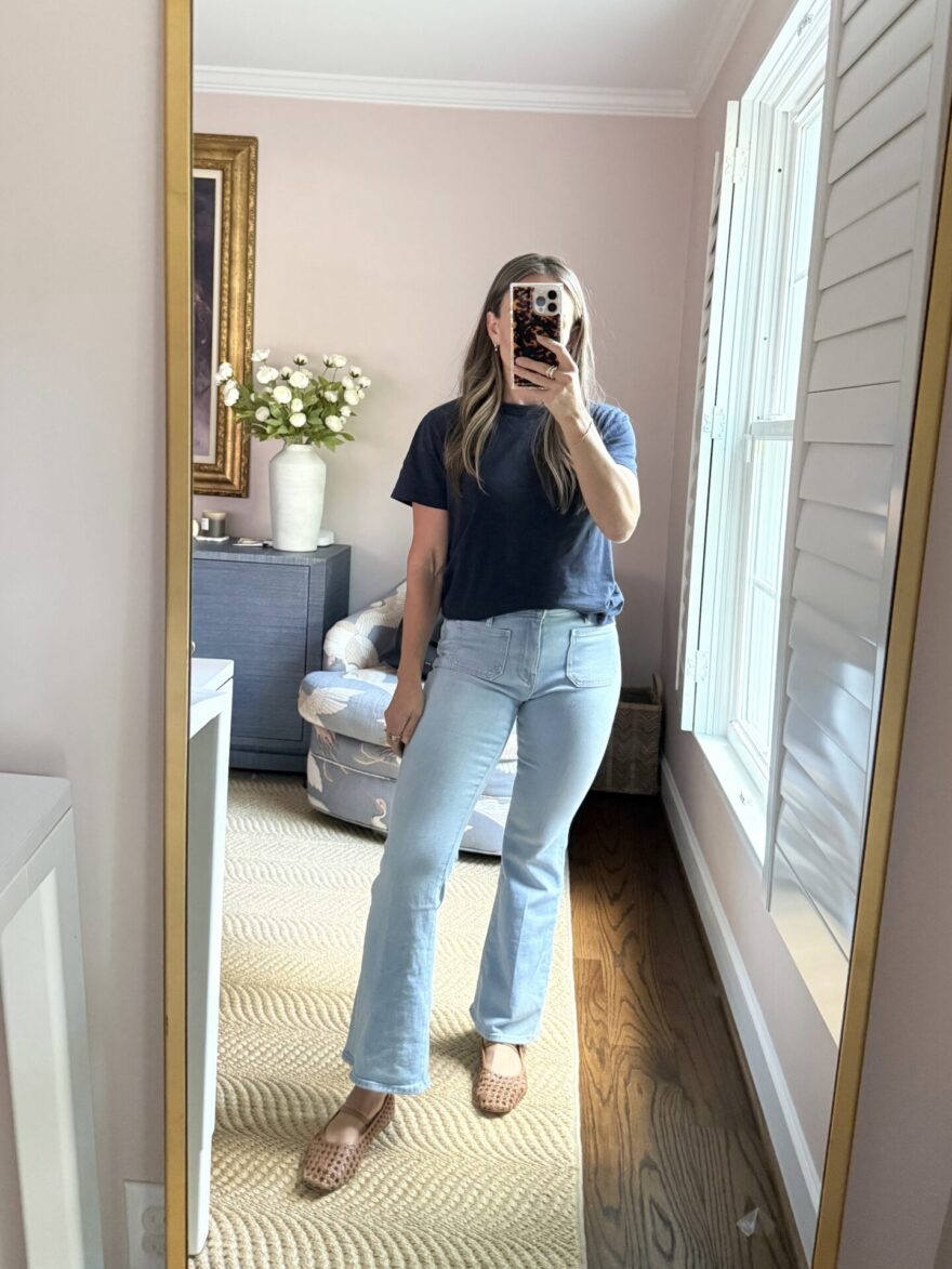 terilyn adams The Hustler Patch Pocket High Waist Flood Ankle Bootcut Jeans