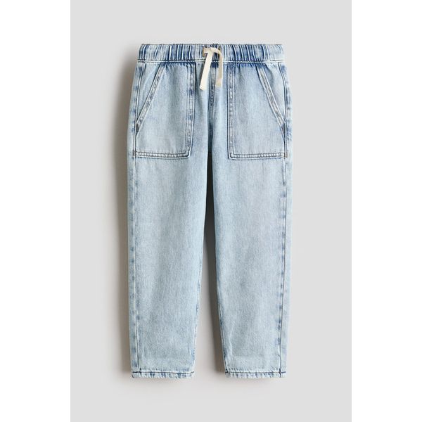 H&M cotton denim pants in light wash, kids, product shot