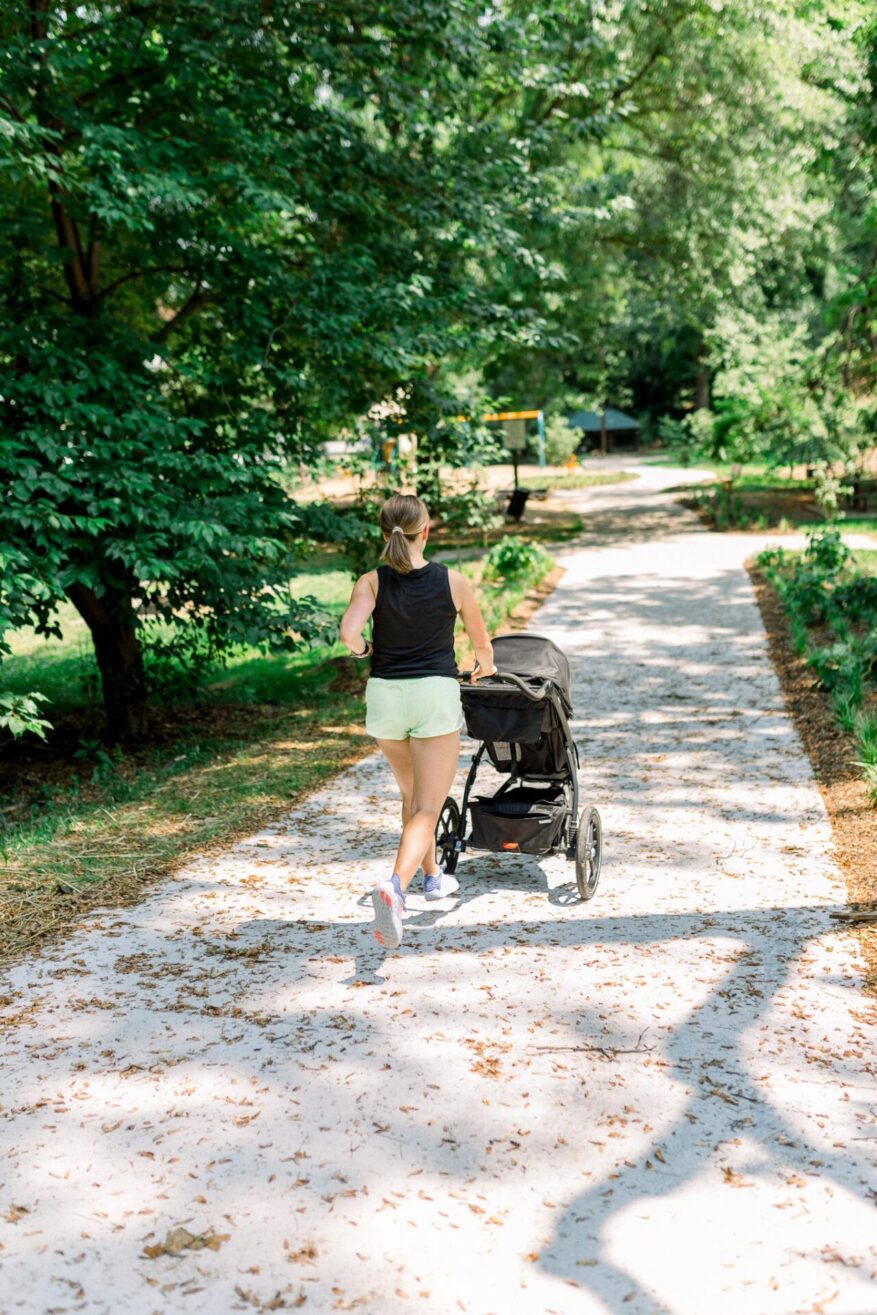 TeriLyn Adams running with thule jogging stroller