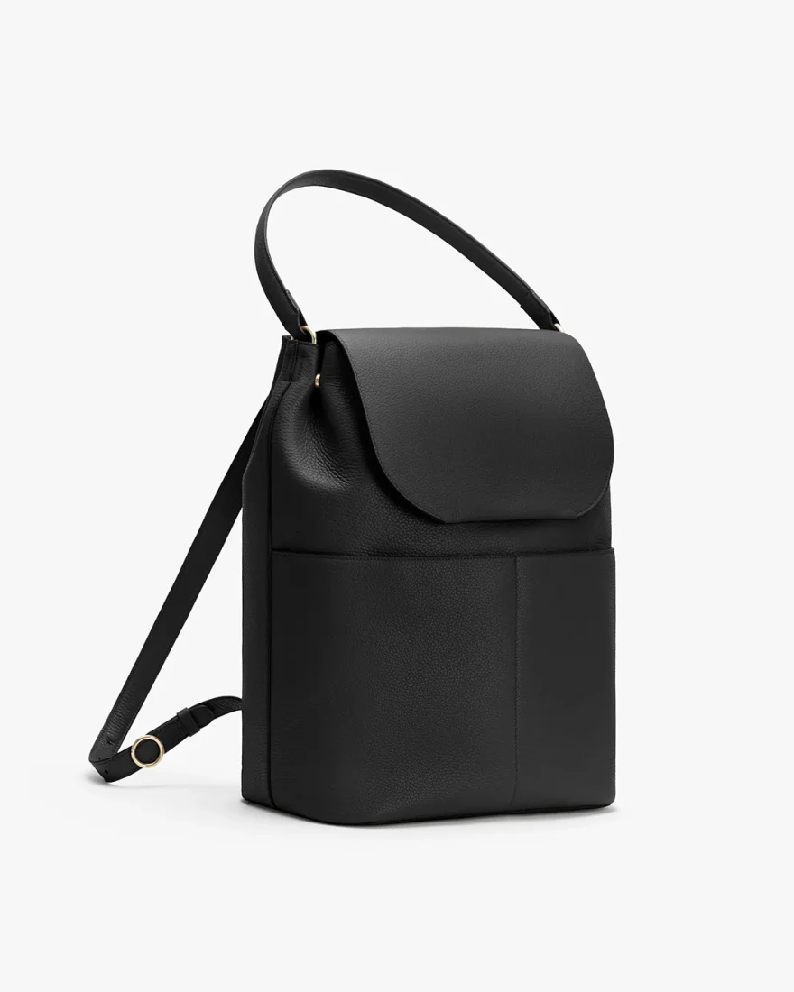 Cuyana leather backpack in black