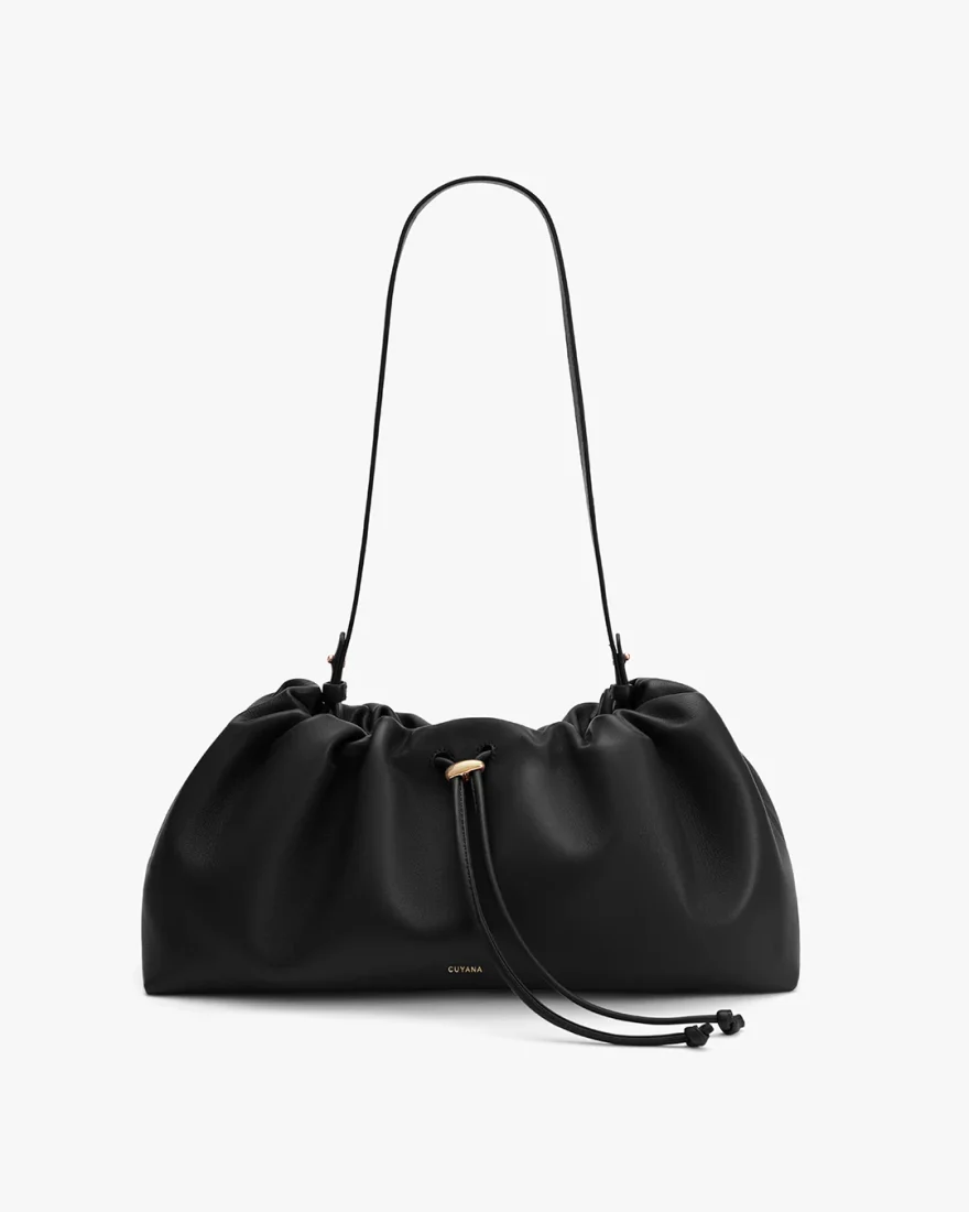 Cuyana mini dia bag in black leather