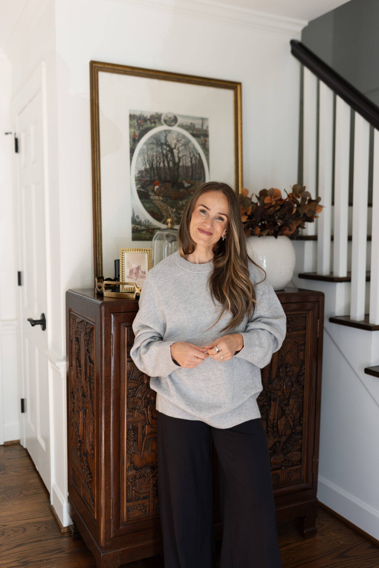 Vuori cashmere sweater: Émilie Cashmere Oversized Rib Crew in pale grey heather, size S